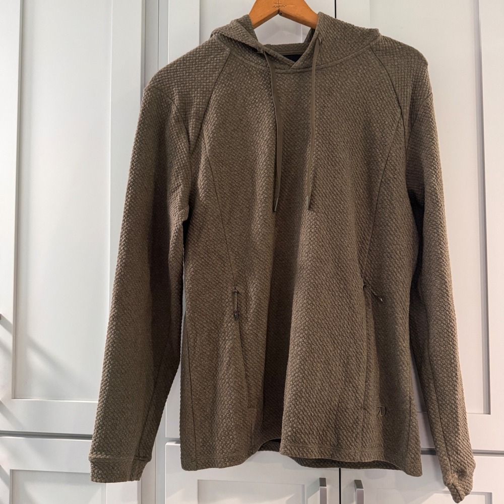 7 Diamonds Restoration Performance Hoodie Waffle Knit Olive Green Mens Small